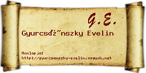 Gyurcsánszky Evelin névjegykártya